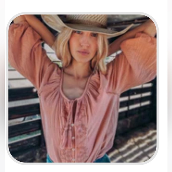 Arnhem Daphne Blouse in Dusty Rose Top Blouse Bohemian Style size Medium - Picture 2 of 6